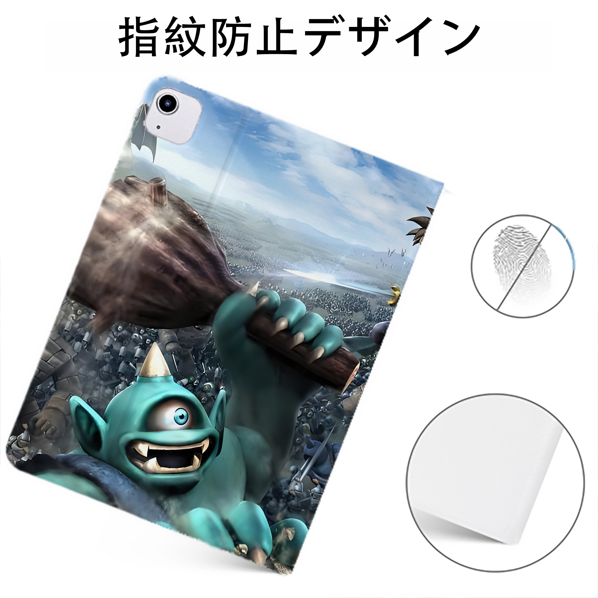 （画像用） ドラゴンクエスト Doragon Kuesuto Dragon Quest IPadケース ペンホルダー付き ブックスタイルデザイン